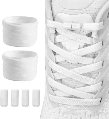 Laces Élastiques Secret avec Fermeture Métallique - Flat Tie Universelle Ajustable pour Enfants et Adultes