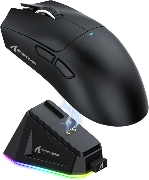 ATTACK SHARK X11 Gaming Mouse with Magnetic Charging Dock, PixArt PAW3311 Gaming Sensor, BT/2.4G Wir