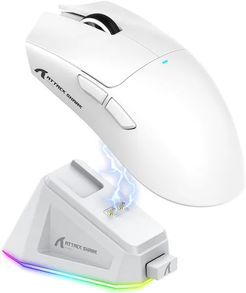 ATTACK SHARK X11 Gaming Mouse with Magnetic Charging Dock