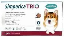 Zoetis Simparica TRIO 6 Chews Dog Treats 10-20kg Blue