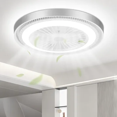 Ventilateur de plafond avec lumière - Télécommande et application, 6 vitesses, moteur DC réversible, réglable et silencieux pour salon et cuisine - Meilleur Prix