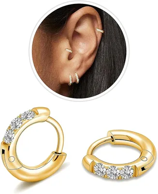 CZ Huggie Hoop Earrings 63% Off