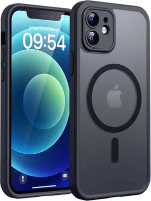 TOCOL Fallskydd för iPhone 12, Kamera Skydd, Integrerad Magnetis Ring, Kompatibel med Magsafe, Transparent