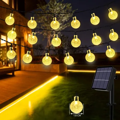 TCUSFO Solar String Lights 40ft 100 LED Globe