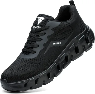 Chaussures de sécurité HEOAARG pour hommes et femmes avec capuchon en acier - Chaussures de sport respirantes et antidérapantes
