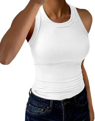 GKBK Women's Ribbed Tank Tops - High Neck Sleeveless