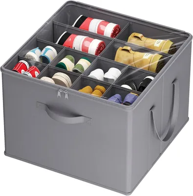 Organizzatore di Scarpe Pieghevole Lifewit, Scatole per Scarpe con Coperchio per 12-16 Paia, Organizzatore di Calzature con Supporto Inferiore