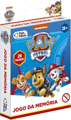 Pais & Filhos | Jogo da Memória Patrulha Canina com 52 Cartas | Brinquedo Educativo +3 Anos | Desenvolve Memória e Concentração - Melhor Preço