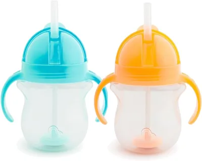 Munchkin Click Lock Tip & Sip Straw Cup Set | BPA Fri | Lekkagefritt | Dishwasher Sänt | Baby/Småchildren