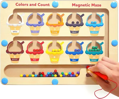 Magnetische Labyrint Puzzel voor Kinderen van 3-5 Jaren: Kleuren en Getallen
