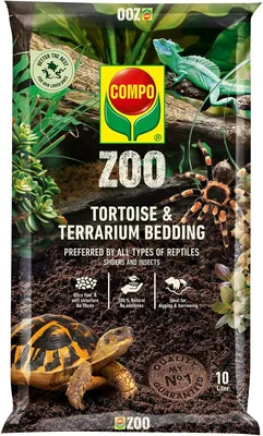 Compo Zoo Tartaruga e Lettiera per Terrario 10L | Sostrato altamente assorbente per rettili e ambienti umidi