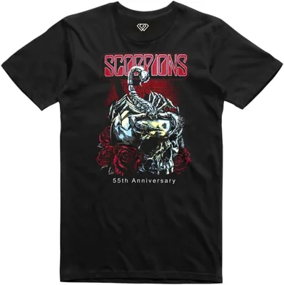 Studio MX Playera T-shirt Escorpión Rock 01 Impresión Frente - Cuello Redondo - Hombre o Mujer
