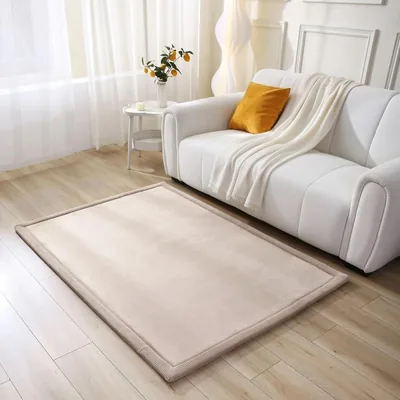 Hakuna Matte Cloud-Soft Velvet Baby Spielmatte, 170 x 120 x 2,5 cm, Beige, Kinderteppich mit Hochwertigem Memory Schaum, Crawli - 40% Rabatt
