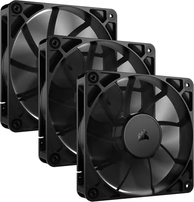 CORSAIR RS120 120mm PWM Ventilateurs - Connexion Daisy-Chain - Faible Bruit - Roulement Magnétique Dome - Pack de 3 - Noir (17% Off)