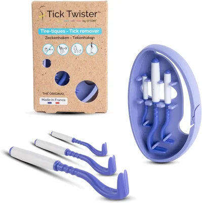 Twister pour tiques - Retrait facile et indolore - 3 unités avec étui de rangement