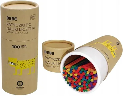 Patyczki do nauki liczenia 100 sztuk kolorowe BEBE Kids