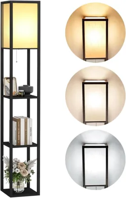 WAMBORY Floor Lamp with Shelves - Best Deal