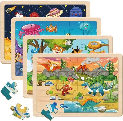 Kids Puzzles 4-6 Years, 4 Pack 24 Piece Jigsaws