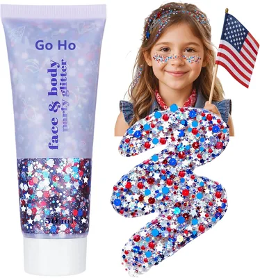 Go Ho Red White & Blue Hair Glitter - 58% Off