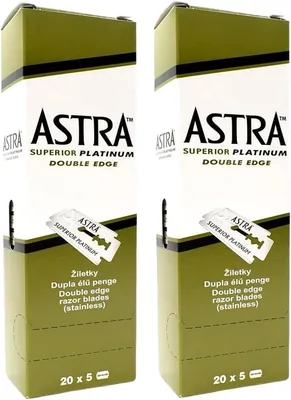 Lames de afeitar Razor Blades Club Astra Platinum, Lames de doble filo, 200 unidades