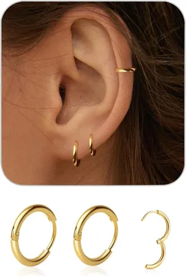 6mm Huggie Earrings - 59% Off Gold Plated Hoop