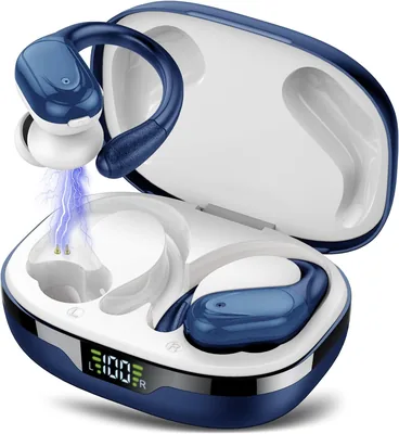 Blue Wireless Earbuds 60hr Playtime HD Audio
