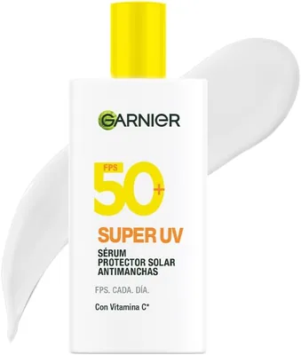 Garnier Super UV Protector Solar Facial Antimanchas, Fluido Invisible con Vitamina C y FPS50+ - Sin Oleosidad ni Trazos Blancos (48% Off)