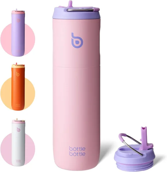 Isoleren Waterfles 700ml met Strook en Deksel, Stalen Sportwaterfles, Metaal Waterfles