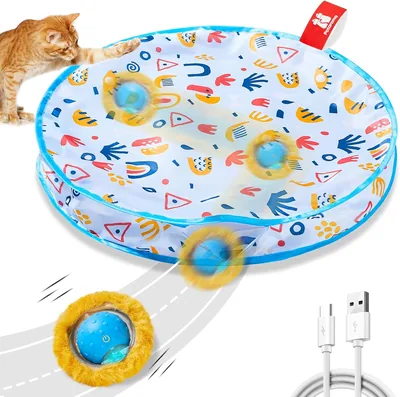 Potaroma Interactive Cat Toys: Ball in Play Mat for Indoor Exercise