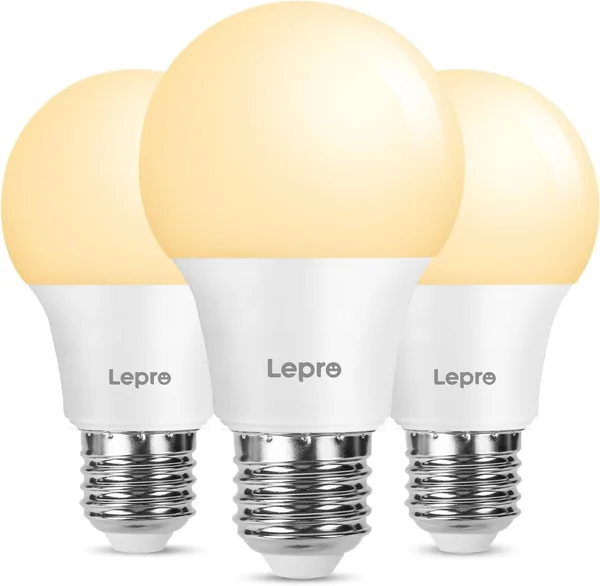 Lepro E27 LED Bulb, Warm Light 2700K 8.5W, 806lm, Equivalent to 60W Conventional Bulb, Beam Angle 180 , Energy Saving, Fat Cap Non-Dimmable Pack of 3