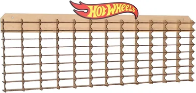 Exhibidor para 108 Carritos de Juguete Alivagero, con Letrero a Color, Compatible con Hot Wheels, Modelo OH2 en MDF