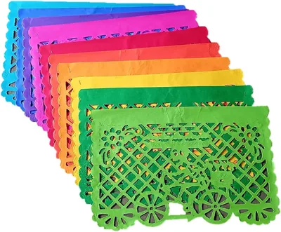 Decoracion Papel picado Día de muertos Pliegos 1/4 para Altar - Medidas 35cm de ancho x 24cm de alto
