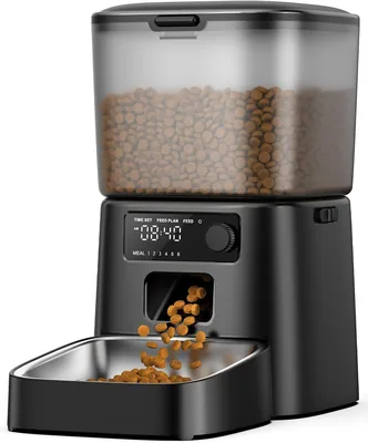 OneIsAll Distributeur Automatique de Nourriture pour Chat, 3.5L, Feeder Chien Automatique, 1-6 Repas par Jour (Standard 3.5L)