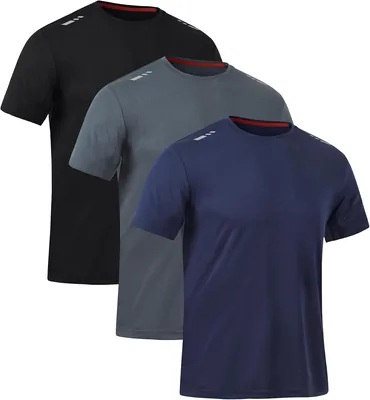 Zoofly Men's T-Shirt 3 Pack - Gym Workout Shirts Quick Dry Athletic Top