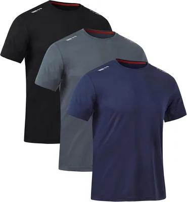 Zoofly Men's T-Shirt 3 Pack Gym Workout Quick Dry Athletic Shirt