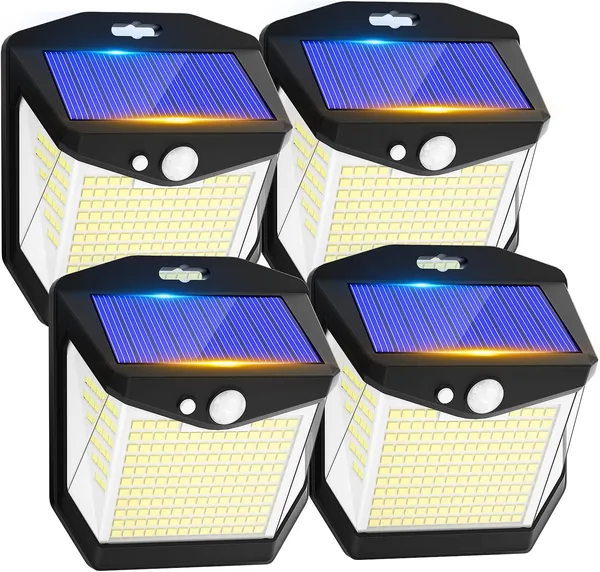 Solar LED Outdoor Garden Light - 248 LED Solar Lights Motion Sensor 270 Solar Spotlight Outdoor Lamp IP65 Waterproof Powerful