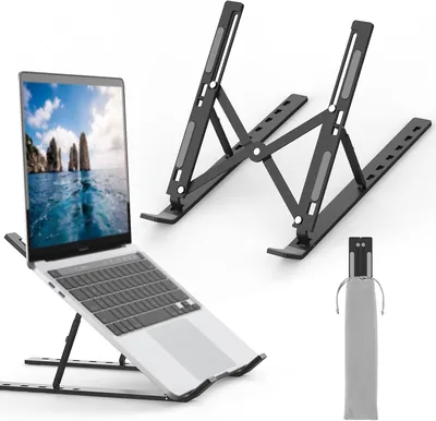 Supporto per Laptop Grifema, Portatile Regolabile a 7 Angoli in Alluminio con Custodia, Ventilazione Ergonomica