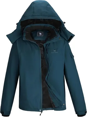 Chaqueta de esquí impermeable CAMEL CROWN para hombre, cálida y a prueba de viento con forro de lana