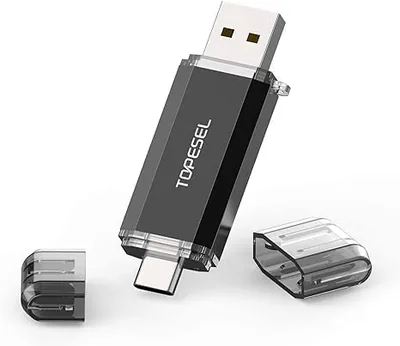 TOPESEL 256GB Tipo C Memoria Flash USB Doble Dos en uno con LED