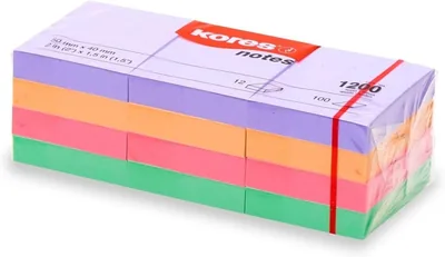 Kores Mini Notes, 50x40mm, 100 Sheets/Colour, Assorted Pastel (57% Off)