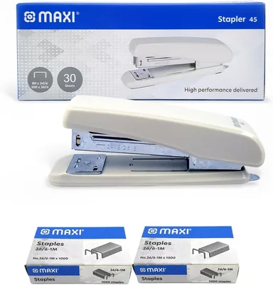Maxi Stapler 30 Sheets + Staples 26/6 1000pcs (2 Pkts)
