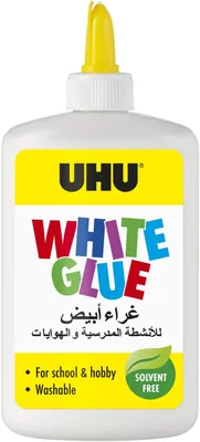 UHU White Glue 245ml - Solvent Free Craft Glue for Paper & Fabrics