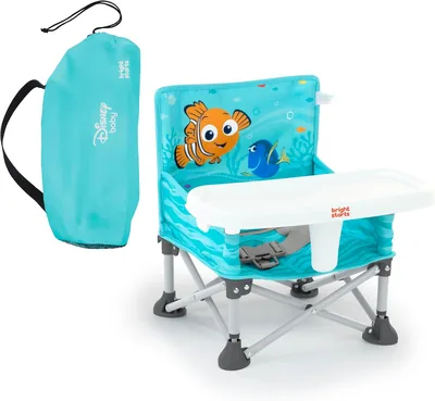 Bright Starts Pop 'N Sit - Silla Elevable Portátil Buscando a Nemo para Bebé, Multiusos, para Piso y Charola de Alimentos