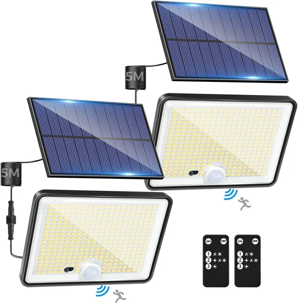 LOTMOS 2 Pack Solar Outdoor Garden Light
