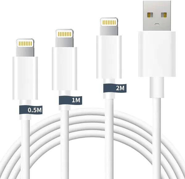 (2025 New Version, MFi Certified) iPhone Charging Cable, Lightning Cable, 1.6ft/3.3ft/6.6ft, Set of 3