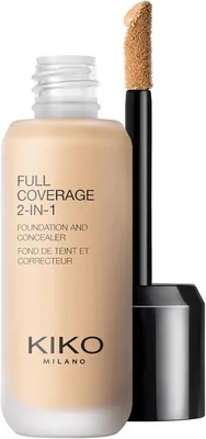KIKO Milano Fond de Teint Full Coverage 2-en-1 N25 | Finition Mate Satinée