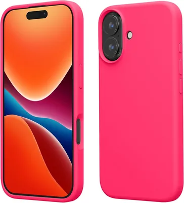 Étui kwmobile Compatible avec Apple iPhone 16 - Coque de protection en silicone souple Neon Pink