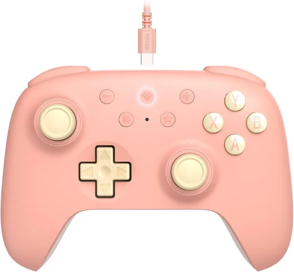 Controler 8Bitdo Ultimate 2C com Polimento de 1000Hz, Joysticks e Gatilhos Hall, Bumper Remapeável (Pêssego)