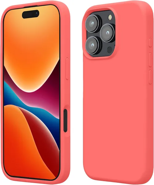 Étui kwmobile Compatible avec Apple iPhone 16 Pro - Coque Protectrice en Silicone TPU Souple - Corail Neon