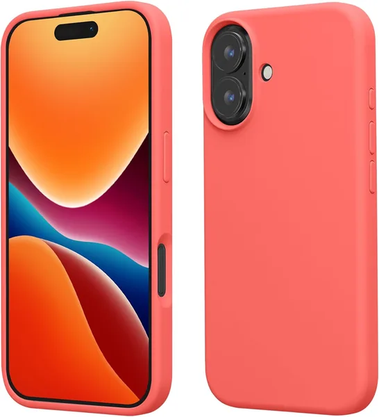 Étui kwmobile Compatible avec Apple iPhone 16 - Coque de Protection en Silicone TPU Souple - Corail Neon